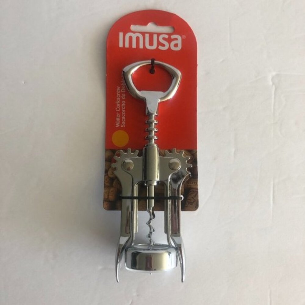 IMUSACork Screw Winged Metal Bottle Opener